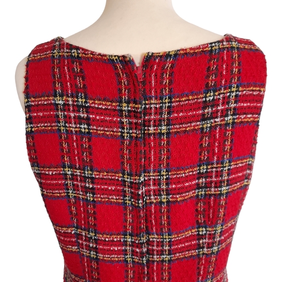 Vintage Red Tartan Shift Dress - Picture 4 of 8